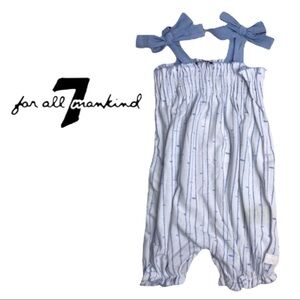 NWT 7 For All Mankind Baby Girls Smocked Coverall